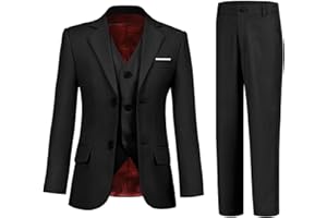 TIEFONY Boys Suits 3 Piece Slim Fit Suit Set Dresswear Ring Bearer Outfit for Boy