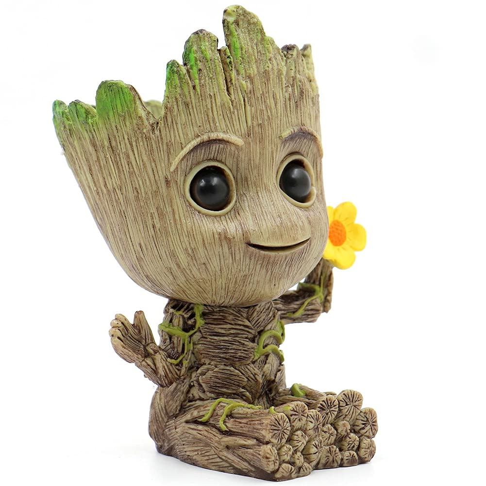 SLOCME Flower Groot Flower Pot - Guardians of The Galaxy Groot for Pen Holder、Desk Ornament、Plants Pot with Drainage Hole