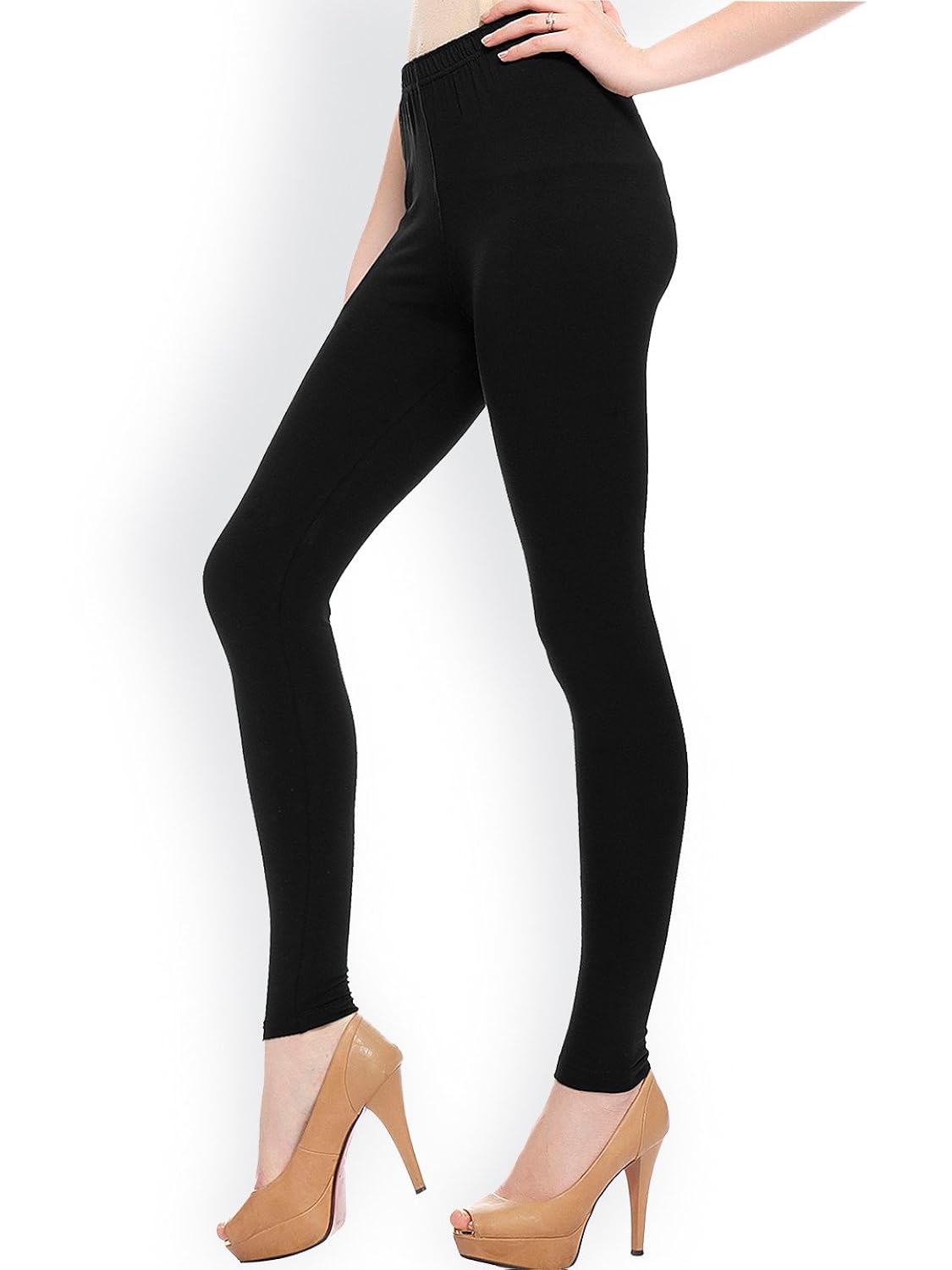 fashglam women premium ankle length cotton legging - black