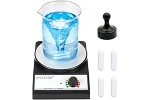 ANZESER Magnetic Stirrer with 4PCS Stir Bars Set Stir Plate with Stir Bar Retriever (w/o Heating) 3000mL Magnetic Mixer 3000RPM Lab Stirrer