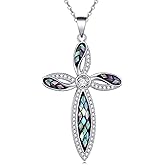 ONEFINITY Religious Cross Pendant Necklace Sterling Silver Origami Cross Pendant Gifts for Women Men Jewelry