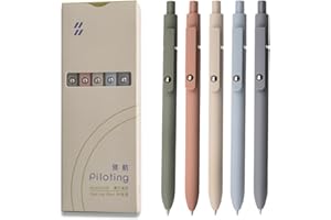 UIXJODO Gel Pens, 5 Pcs 0.5mm Japanese Black Ink Pens Fine Point Smooth Writing High-End Series for Journaling Note Taking, C