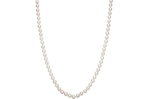 Belacqua Natural Cultured Freshwater Pearl Strand Necklace in Sterling Silver, Size 5.5-9.5mm, Length-16 to 36 Inches, Clasp-Fishhook, Jewelry for Women, Gift Box Included