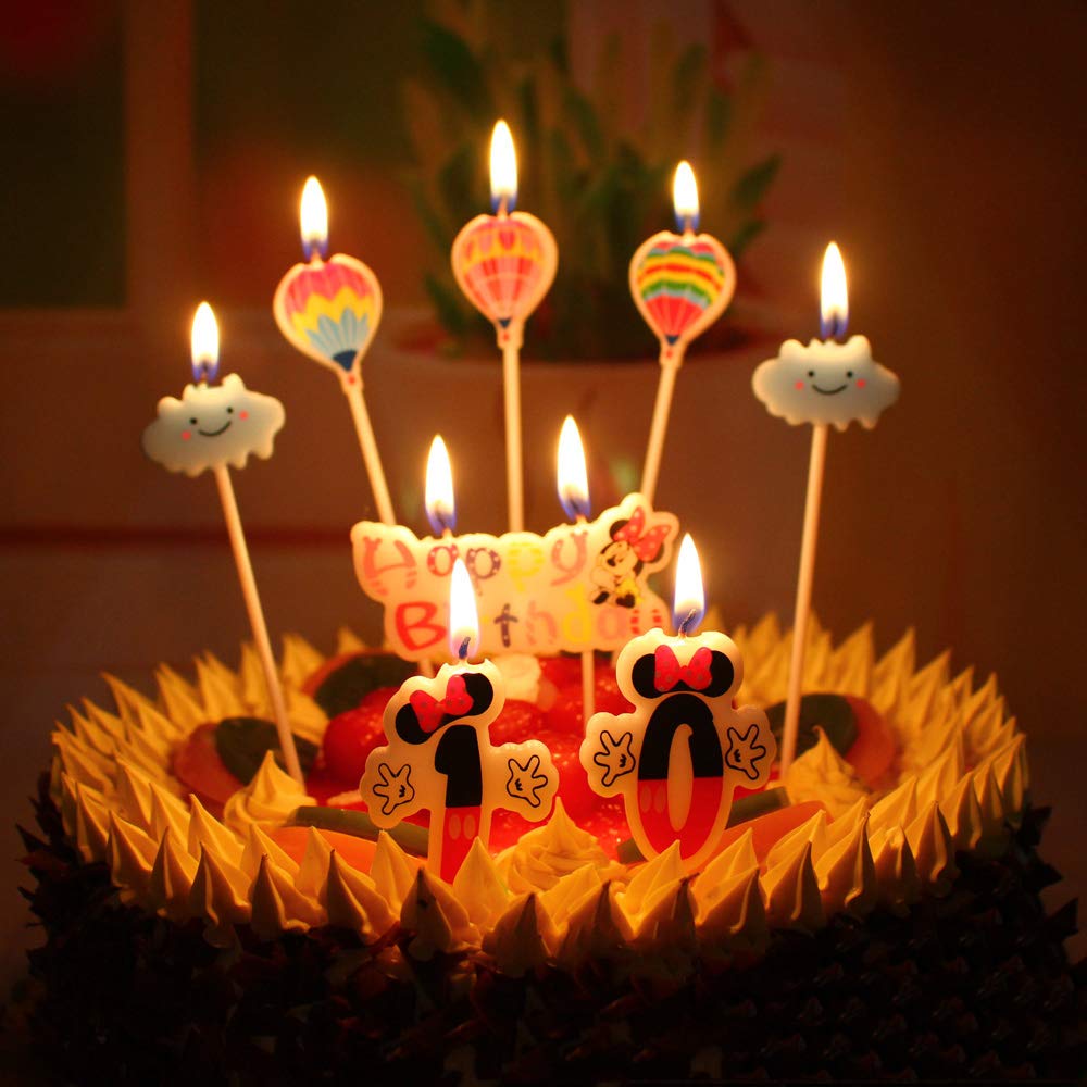 T Shin Cake Candles Cute Hot Air Balloon Cloud Cartoon Cake Toppers Creative Candles Happy Birthday Set Party Supplies Cake Decoration 5 Pack Candles Party Supplies Birthday Candles