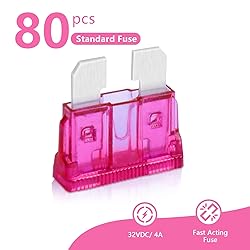 (80Pcs) 4 Amp Standard Fuse, 4A Car Blade Fuses for