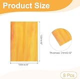 sourcing map 8 Sheets Stained Glass 4x6 Inch Mosaic Tiles Yellow Series DIY view 2