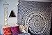 RawyalCrafts Black Grey Ombre Mandala Tapestry Bohemian Tapestry Mandala Hippie, Grey Mandala Queen Tapestry, Indian Mandala Bedspread