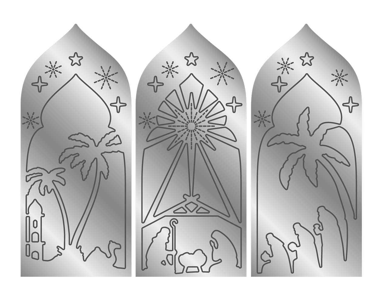 Gemini Elements Christmas Triptych Metal Dies-O Holy Night, Silver, One Size