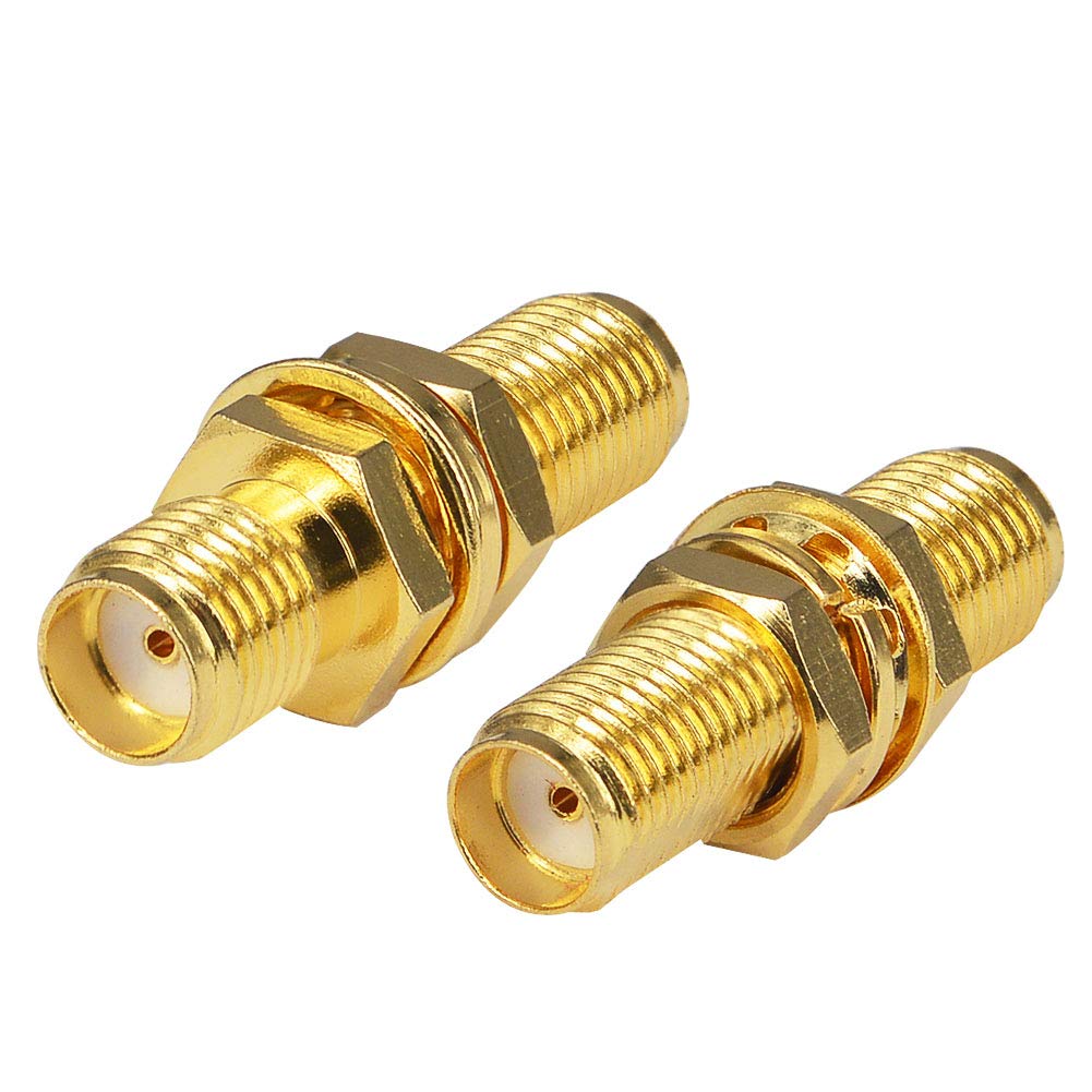 Boobrie SMA Female to Female Connector Bulkhead Panel Mount SMA 4G Antenna Jack Adapter RF Coaxial for WiFi GPS Antenna Wireless LAN Devices Pack of 2