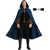 JPXH Medieval Hooded Cloak Renaissance Cape for Men and Women Halloween Costume