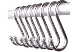 GCA 20 Pack 304 stainless steel Heavy-Duty Medium S Shaped Hooks kitchen hooks Hanging Hooks for kitchen, Bathroom, bedroom, 