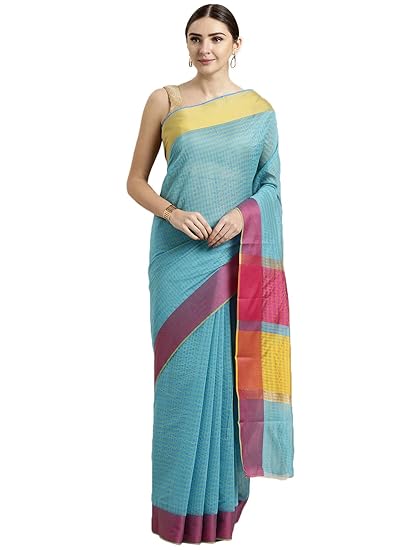 Womens Blended Cotton Saree (CCOPSC13810; Multicolor)