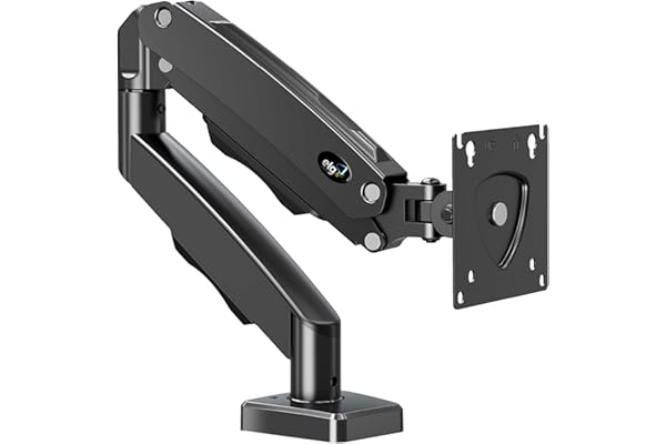 ELG, F80N, Suporte Articulado de Mesa, Pistão a Gás, Design Compacto e Retrátil, Ergonômico, Monitores 17'' a 35'', 2kg a 9kg, Preto