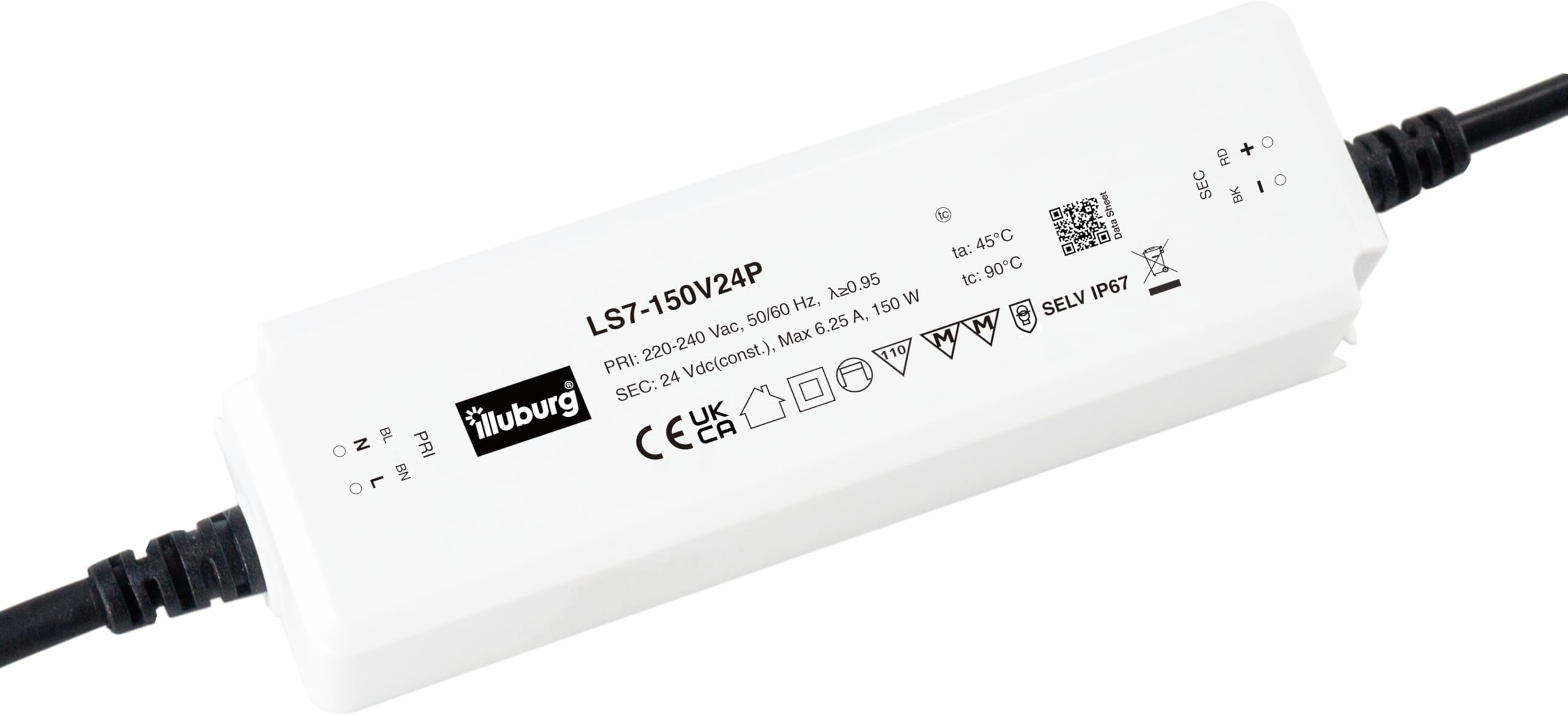 LED Driver 24V 150W Constant Voltage IP67 Waterproof for LED Strips LED Transformer Power Supply