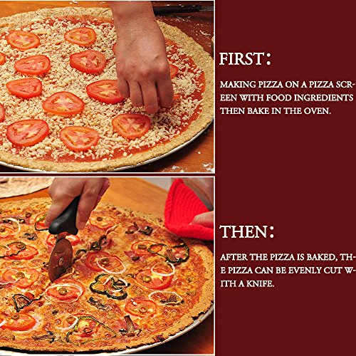 9" Pizza Screen Aluminum Pizza Pan Round Chef's Baking Screen Seamless-Rim Commercial Grade,Microwave Crispers 1 Piece Pack - Thumbnail 6