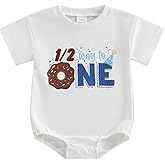 Nituyy Newborn Baby Boy Girl Half Way to One Birthday Outfits Short Sleeve Bodsysuit Romper My Half Birthday Baby Clothes