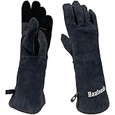 Haulonda Welding Gloves Large 16 Inches 932℉ Heat Resistant Leather Forge/Mig/Stick Fire Resistant Gloves