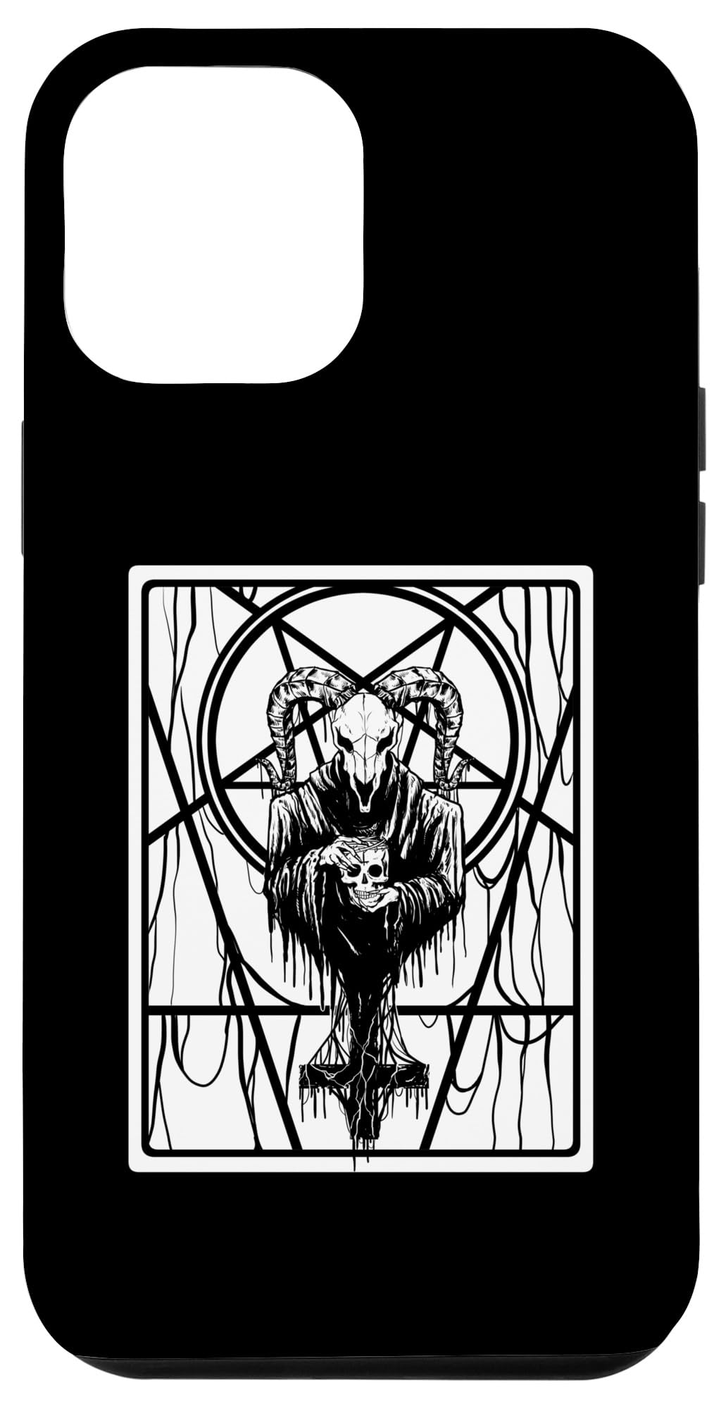iPhone 14 Plus Satanic Dark Art Evil with Skull 666 Pentagram Baphomet Case