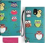 Samsung Galaxy Note 3 N9000 Premium Faux Leather Owl Owls Design with Mirror inside Wallet Case