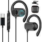 Open Ear USB C Headphones for Samsung S25 FE S24 Ultra S23 A17,Over Ear Buds USB Type C Earphones Wired with Adjustable Ear Hooks for iPhone 17 Pro Max 16E 16 Plus 15,USB-C Headset for iPad Pro A16 10