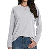 Auriviz Womens Long Sleeve Shirts Loose Fitted Crewneck Basic Tops Casual Tees Outfits Spring Clothes 2026