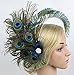 Women Girls Peacock Feather Hair Clip Retro Wedding Carnival Party Hairpin One Size
