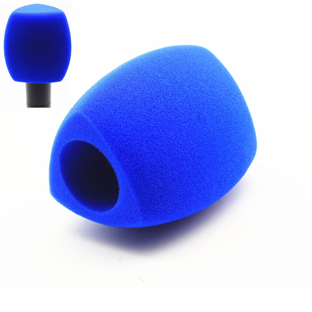 Saidbuds Foam Microphone Windscreen Large Mic Foam Cover Windshields for Handheld Interview Microphone(Blue)
