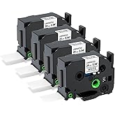 MarkDomain TZ Tape 24mm 0.94 Laminated White Replacement for Brother P-Touch Label Tape TZe-251 Black on White Compatible with Brother P Touch PT-D600 PT-D610BT PT-P710BT P910BT, 4-Pack