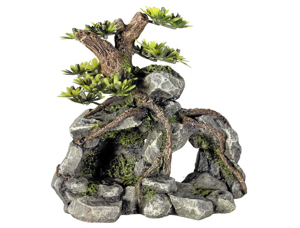 Nobby Aqua Ornaments 28636 Stone Cave with Plants 198 g