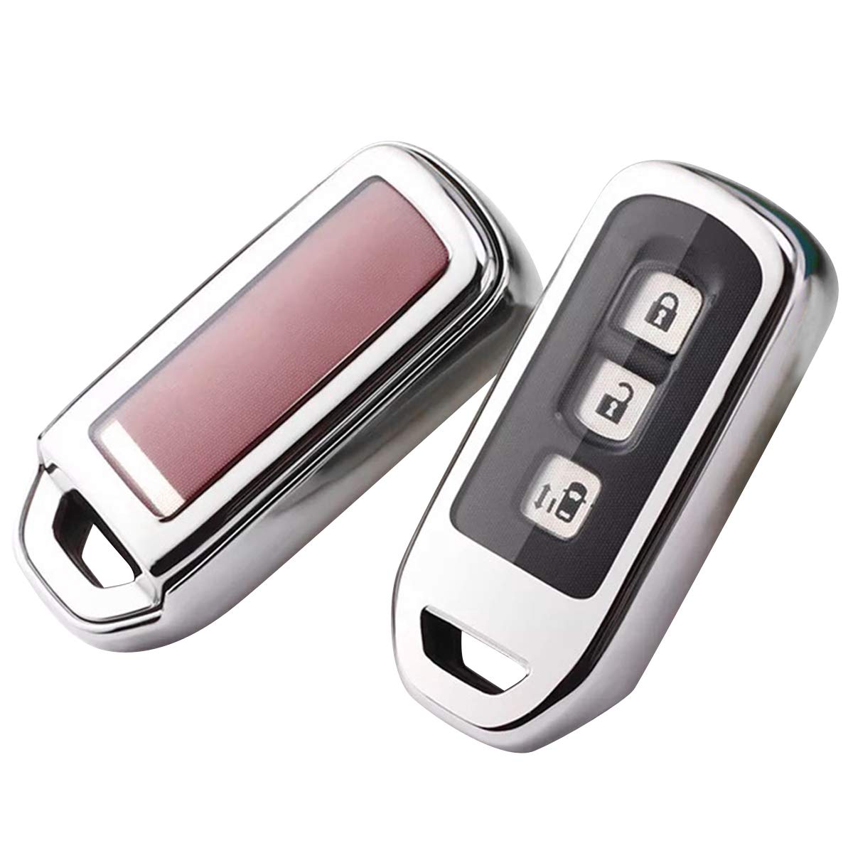 nbox キーケース nbox jf3 キーケース N-BOX, NBOX, N-ONE, N-WGN, N-ワゴン NBOXカスタム, N-VAN JF1 JF2 JF3 JF4リモコンケース nbox TPU キーホルダー 2ボタン 3ボタン 4ボタン (シルバー)商品画像