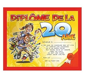 diplome 20 ans anniversaire