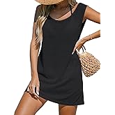 CUPSHE Women's Swimsuit Cover Up Tank Sleeveless Summer Mini Dresses Beach Basic