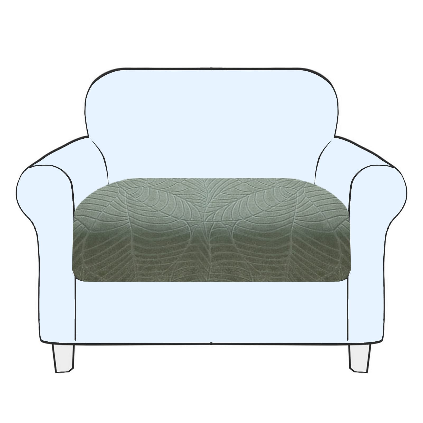 SHUOJIA Sofa Seat Cushion Cover Stretch Cushion Covers Non-slip Slipcover Cover for Sofa Seat Cushions Seat Couch Cover for Pets & Kids (Green,Large-1-Seater)