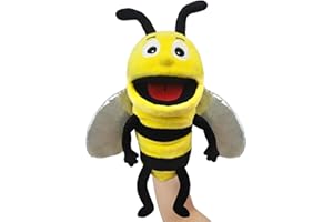JUSTQUNSEEN Hand Puppet Realistic Plush Puppet 13",Insect Animal Puppets for Kids Insect Stuffed Animal Hand Puppet with Moveable Mouth,Soft Stuffed Bee Puppet Story Toy Puppets Role Play Show Game