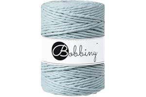 Bobbiny XXL 5mm Single Ply Macrame Cord (Misty) 108yds/330ft (100% Recycled Cotton)