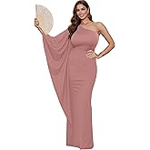 KOH KOH Womens 2026 Long Sexy One Shoulder Evening Cocktail Semi Formal Maxi Dress