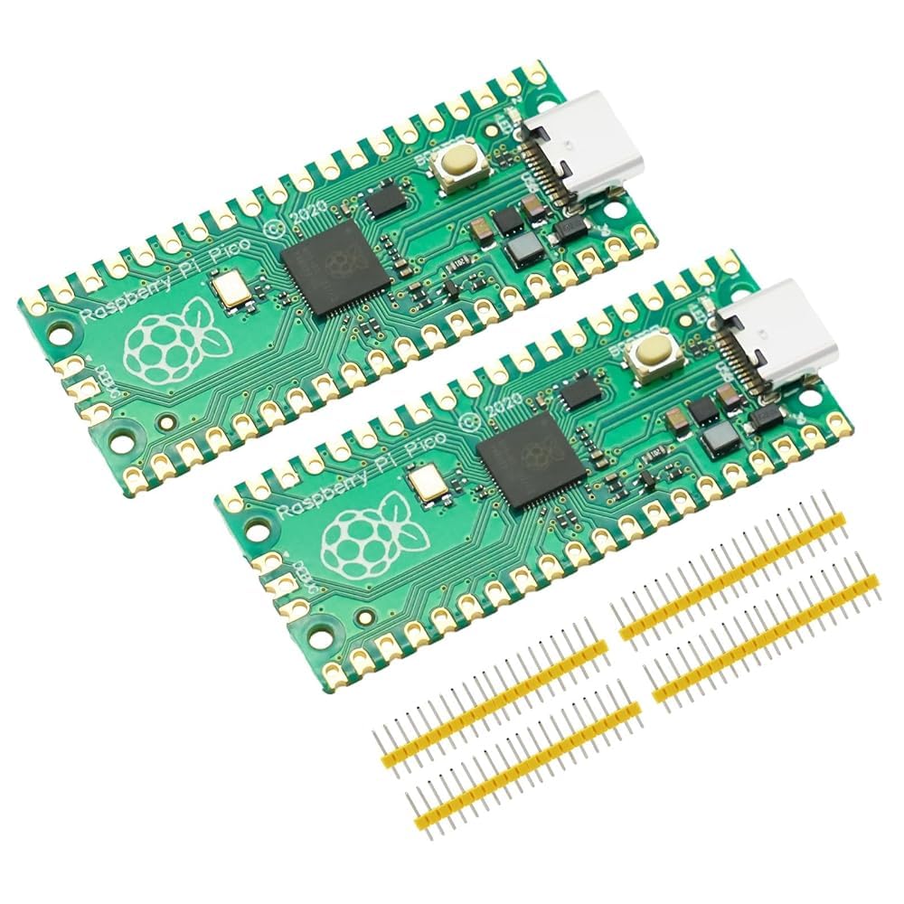 Photo 1 of 2-Pack RP2040 Microcontroller Board, Dual-Core ARM Cortex-M0+ up to 133MHz, 2MB Flash, 30 GPIO Pins, Compatible with Raspberry Pi Pico, Supports MicroPython & C/C++ (USB-C Port)