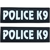 Removable Dog Patches for Vests &amp; Harness-Reflective/White Letter/2 Pack