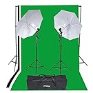 Andoer Studio Portrait Product Light Lighting Tent Kit 135W E26/E27 Bulb with Bulb Holder, (Backdrop+3 umbrellas)