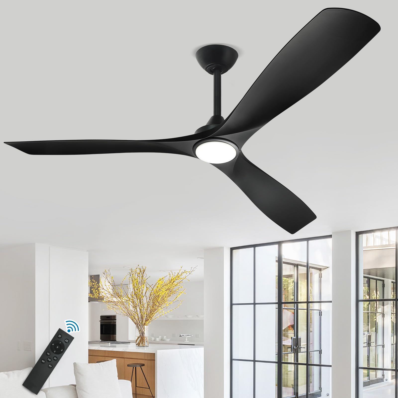 Depuley 60" Remote Ceiling Fan with Lights, Low