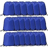 CODOBON 20 Pcs Drawstring Bags, Bulk Draw String Backpack, Cinch Polyester Bag for Gym Sport, Royal Blue