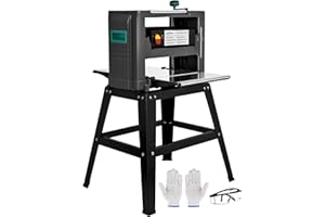 LeuMuas Benchtop Thickness Planer 12-1/2 Inch Wood Planer Double Cutter 315"/min Feed Rate 15A Planers with Stand Heavy Duty Dust Exhaust for Woodworking