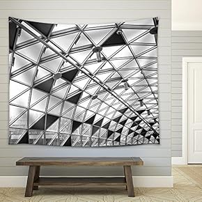 Modern Conceptual High Tech Building - Fabric Wall Tapestry Home Decor - 51x60 inches