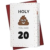Karto Funny 20th Birthday Card for Men Women - Large 5.5x8.5 inch 20 Years Old Birthday Cards for Him Her - Brown
