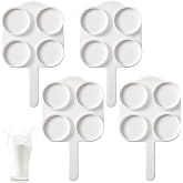 Teenyyou 4 Pcs Milk Sampling Tray ABS Milk Collection Sampling Tray | Mastitis Test Detection Board 4 Cavities Cattle Farm Animal Husbandry Supplies for Cow Laboratory, White