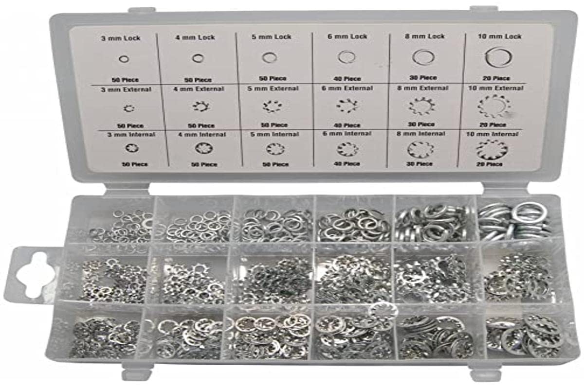 Spring washers toothed washers 720TLG. Assorted spring lock washers screw-on