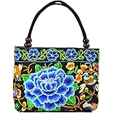 Embroidered Women Floral Handbags Embroidery Purse Vintage Hobo Tote Bag Ethnic Shoulder Bag