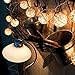 Goodia Battery 1.2M 10 LED 4cm White Rattan Ball String Lights for Indoor,Bedroom,Curtain,Patio,Lawn,Landscape,Fairy Garden,Home,Wedding,Holiday,Christmas Tree,Party(Warm White)