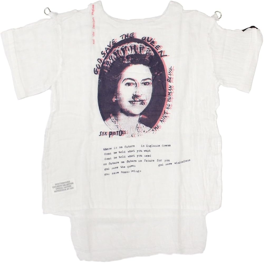Amazon Co Jp Seditionaries By 666 Muslin Top Short Sleeve Gauze Shirt Safety Pin Queen White Stm0010 Clothing Accessories