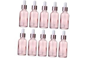 BCOATH 30Pcs Pink Glass Essential Oil Dropper Bottles with Precise Dosage Control Reusable Cosmetic